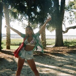 Hurley tropical floral bikini top